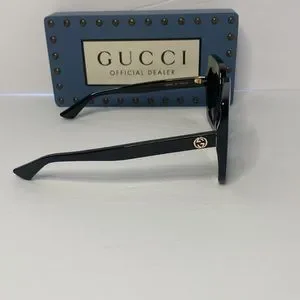 Gucci GG0328s 001 Oversized rectangular Black Gold GG Authentic Sunglasses Gucci | Accessories | Gucci Gg328s 00 Oversized Rectangular  main image 4
